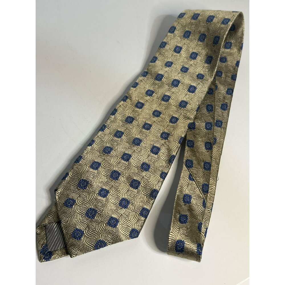 VTG J.Z. Richards The Hound Geometric Silk Tie 4" Gray USA Made Textured Menswea